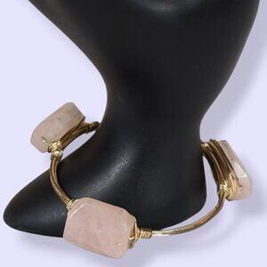 Bohemian Wire Wrapped Pink Quartz Bracelet